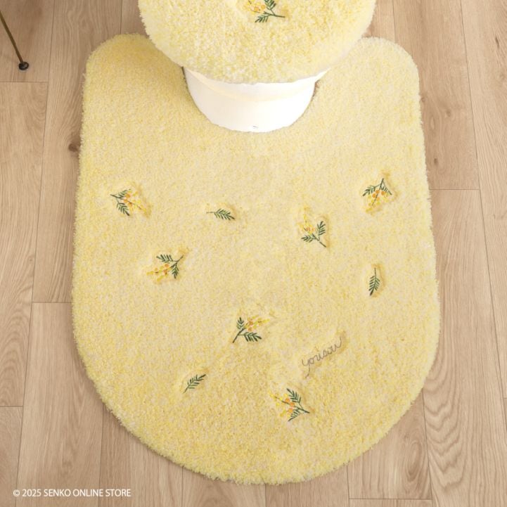 SDS yorisou スイートミモザ ロングトイレマット 約80×60cm イエロー 