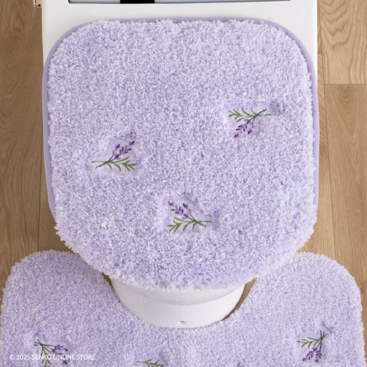 【トイレ 兼用ふたカバー 花柄 可愛い お洒落 明るい】ラベンダー yorisou スイートラベンダー