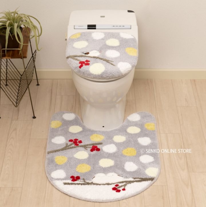 SDS シマエナガちゃん トイレ2点セット（ロングトイレマット+兼用