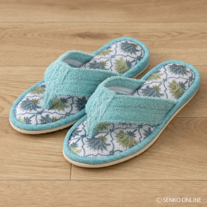 ★SDS Hanao プリヤ 鼻緒スリッパ Mサイズ:約22.5～24cm ローズ/ターコイズブルー