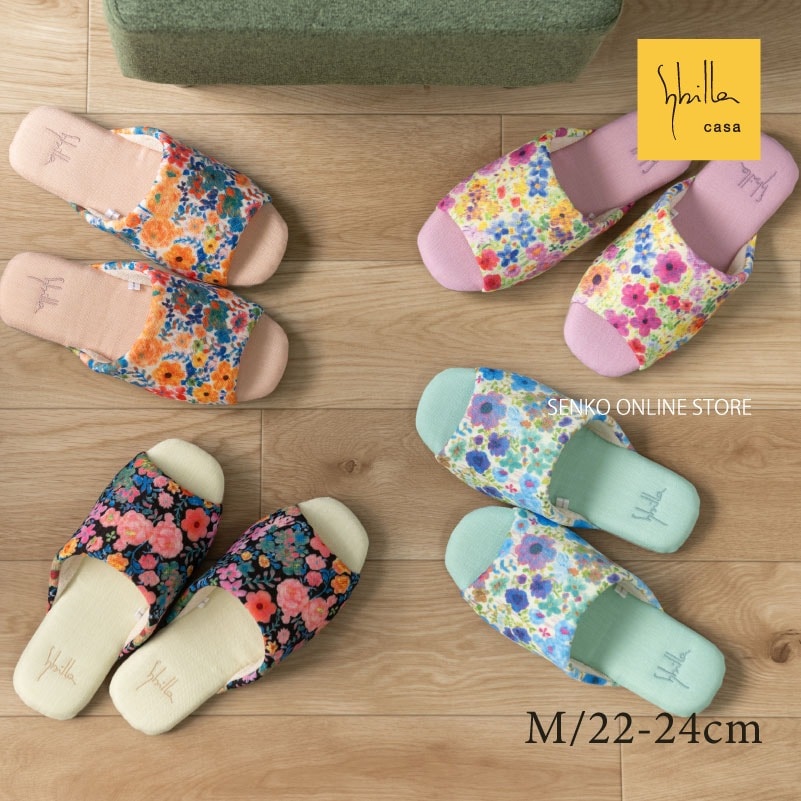 ★シビラ スリッパ フェリシダ 適応サイズ:（M）約22～24cm ブルー/ブラック/オレンジ/ピンク