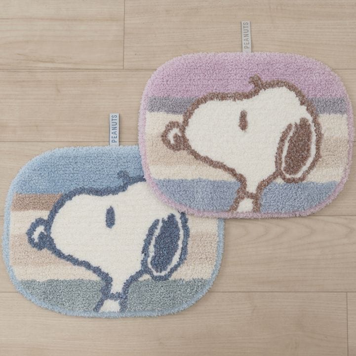 PEANUTS くすみパステル マルチマット 約26×35cm ブルー/ピンク