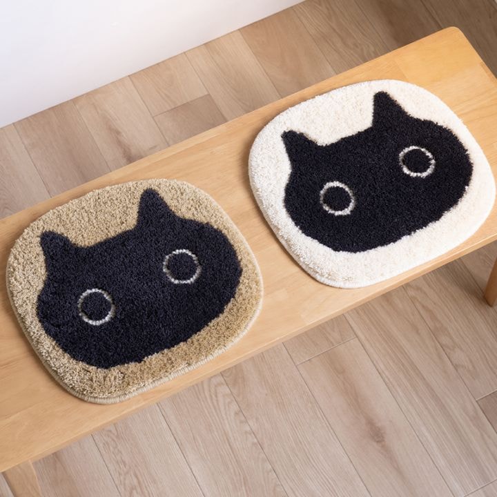 アツコマタノ チェアマット MEME 約32×35cm キャメル/アイボリー