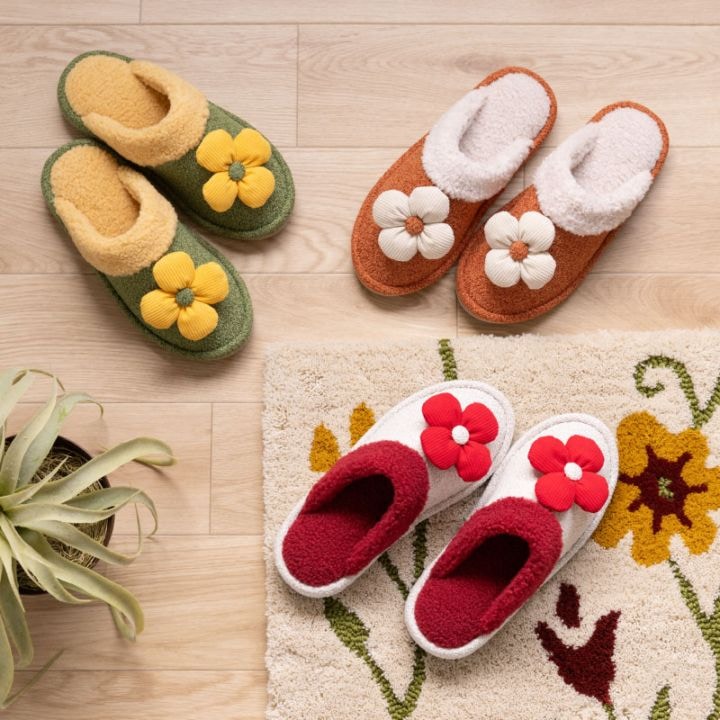 ホコモモラ リオ スリッパ 約22～24cm ベージュ/グリーン/オレンジ