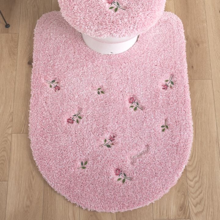 SDS yorisou スイートローズ ロングトイレマット 約80×60cm ピンク