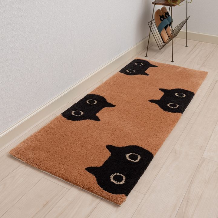 アツコマタノ MEME ロングマット 約50×120cm キャメル/アイボリー