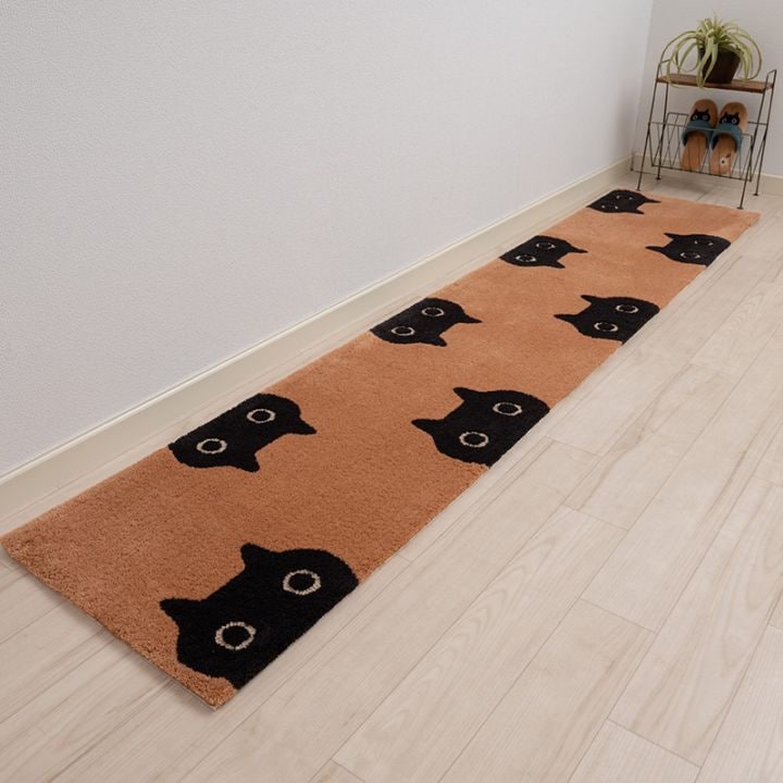 アツコマタノ MEME ロングマット 約50×240cm キャメル/アイボリー