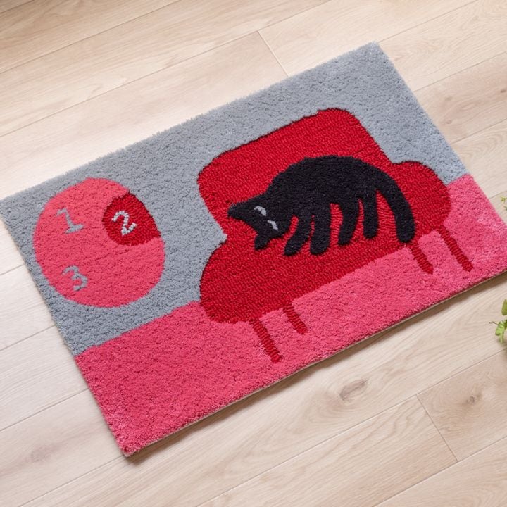 アツコマタノ インテリアマット ぬくぬく 約50×75cm グレー