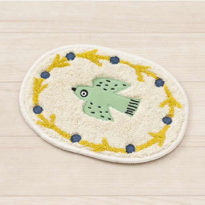 アツコマタノ 朝 アクセントマット 約23×30cm アイボリー