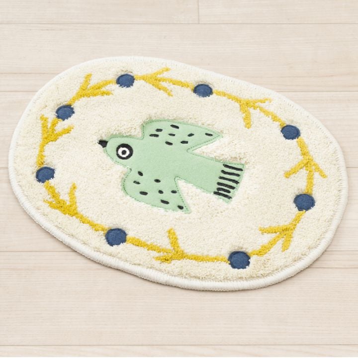 アツコマタノ 朝 アクセントマット 約30×40cm アイボリー