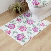 ラルジュルタン グレイス ロングトイレマット 約80×60cm ブラック/アイボリー