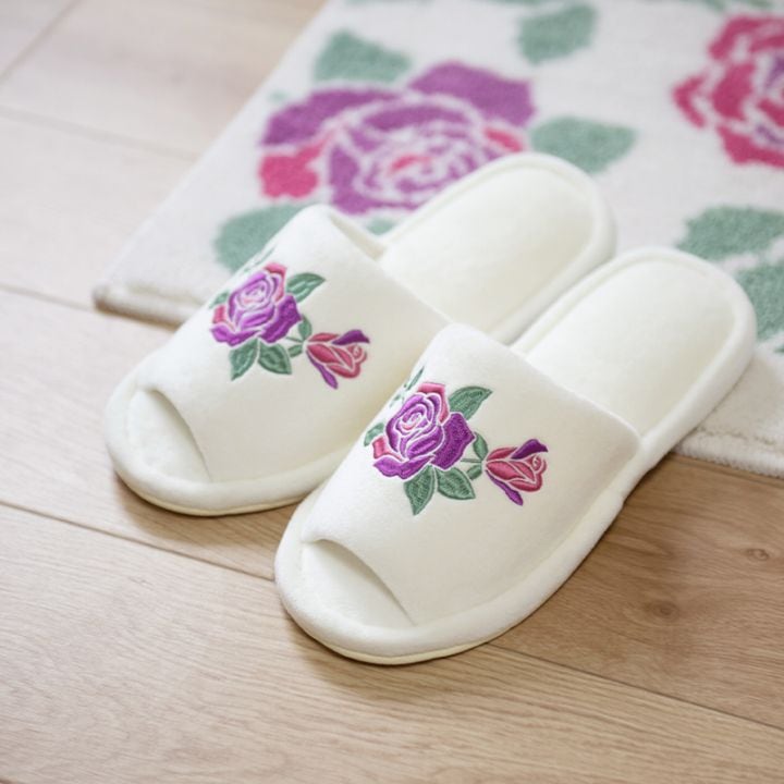 ラルジュルタン グレイス スリッパ フリーサイズ ブラック/アイボリー