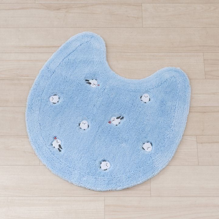 SDS プチシマエナガちゃん トイレマット 約60×60cm ブルー/グレー