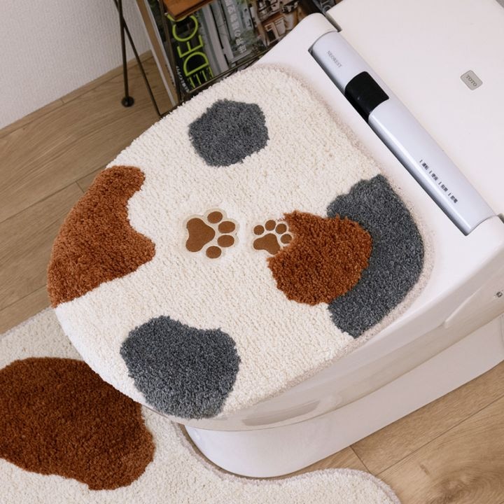 SDS 和にゃんこ ミケ トイレ兼用フタカバー（普通便座＆温水洗浄・暖房便座兼用） ベージュ 