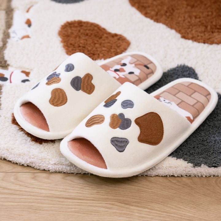 SDS 和にゃんこ ミケ スリッパ フリーサイズ ベージュ 