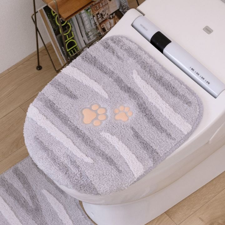 SDS 和にゃんこ サバ トイレ兼用フタカバー（普通便座＆温水洗浄・暖房便座兼用） グレー 