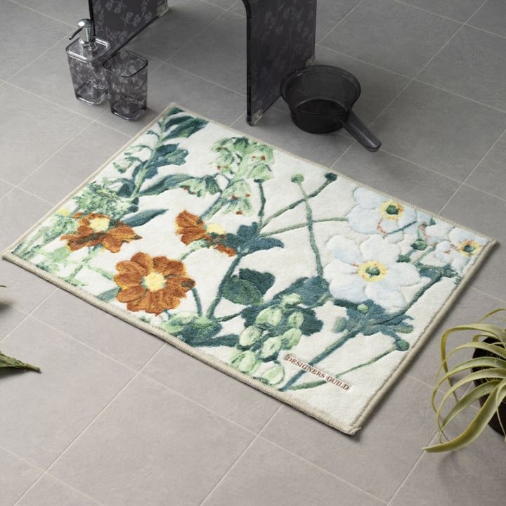 デザイナーズギルド アルテミシア バスマット 約50×70cm アイボリー/ピンク