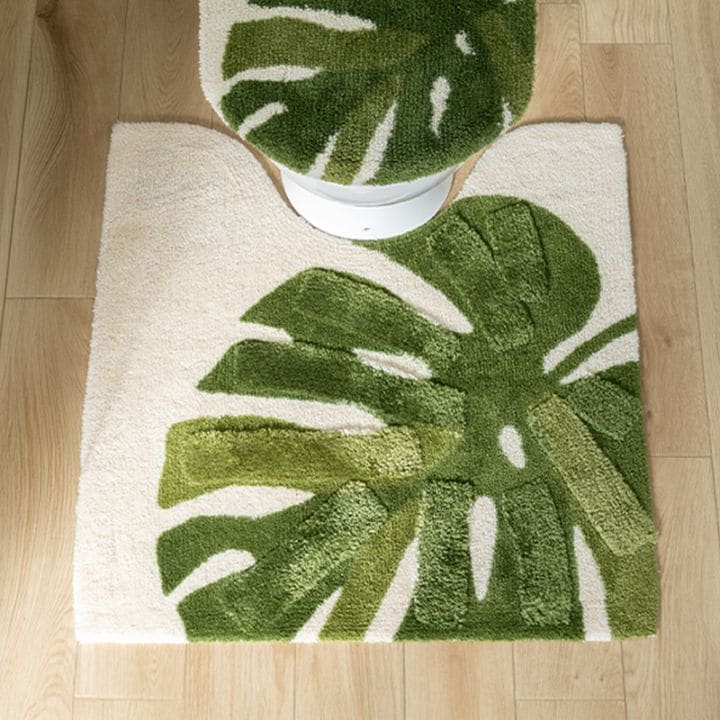 M+home レフティ ロングトイレマット 約70×70cm グリーン