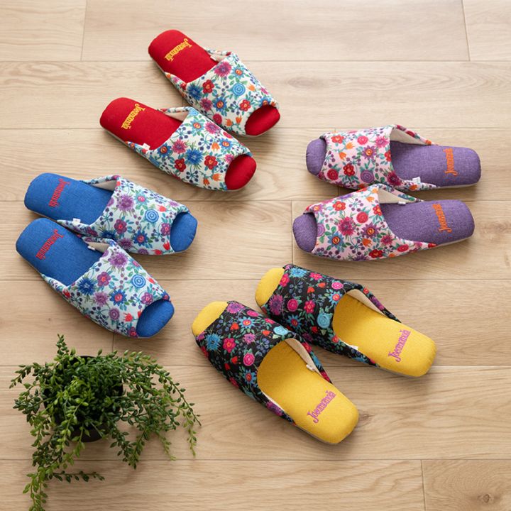 ホコモモラ ドロテア スリッパ 適応サイズ:約22～24cm ブルー/ベージュ/ブラック/ピンク