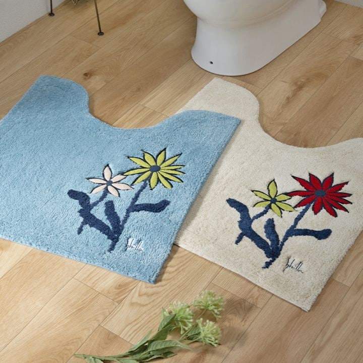 シビラ レジェンダ トイレマット 約60×60cm ブルー/ベージュ