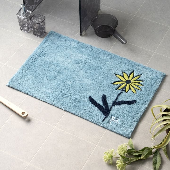 シビラ レジェンダ バスマット 約45×70cm ブルー/ベージュ