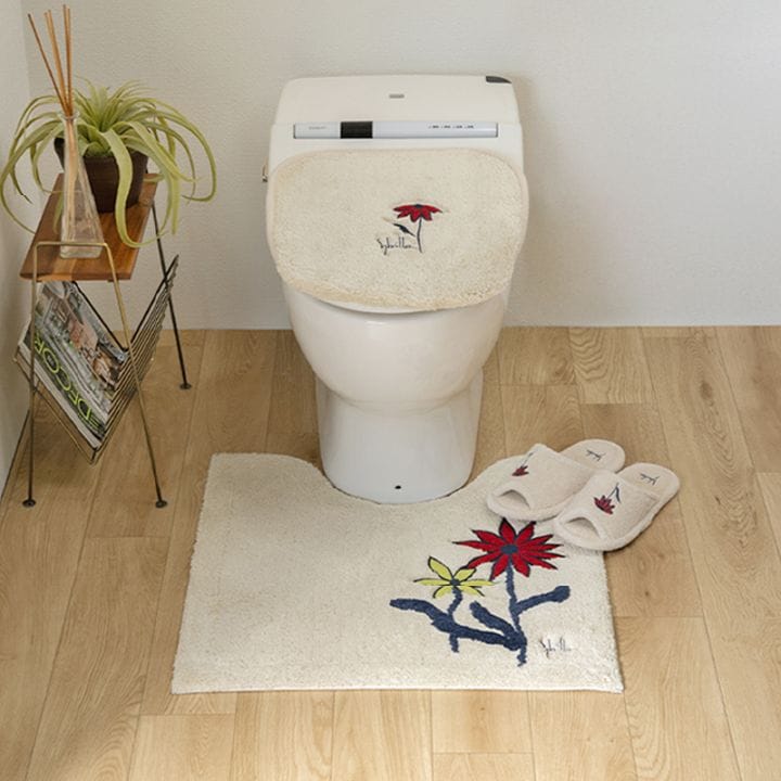 シビラ レジェンダ トイレ3点セット トイレマット+兼用フタカバー+スリッパ ブルー/ベージュ