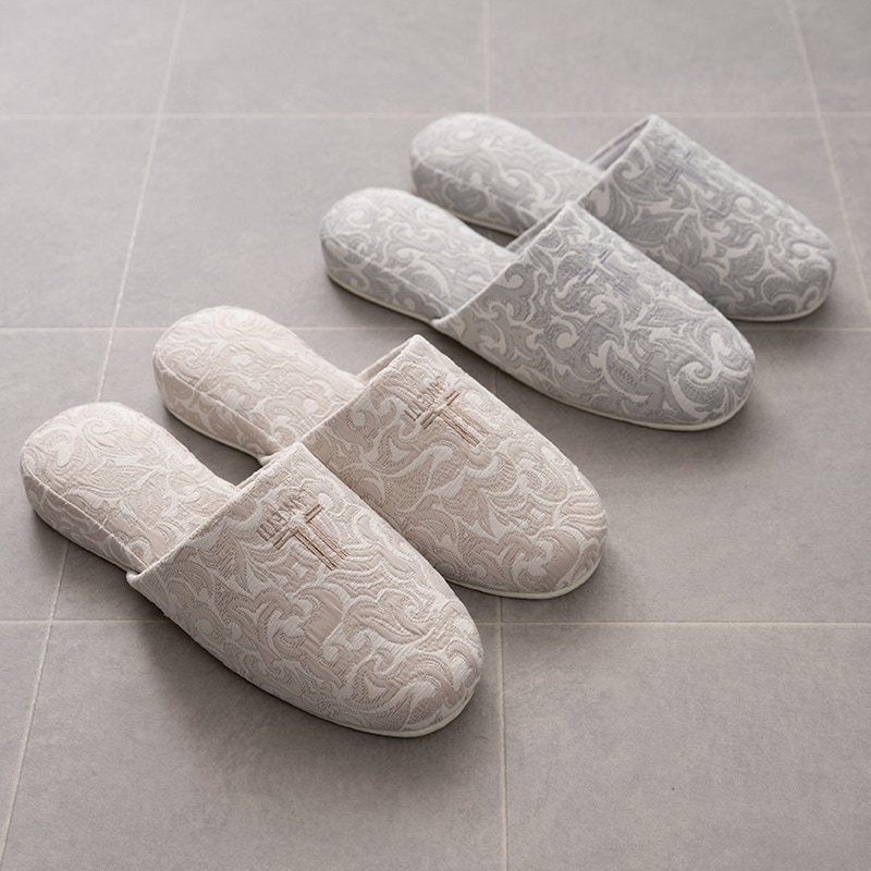 ランチェッティ シエナ スリッパ 適応サイズ:（L）約25～26.5cm ベージュ/グレー