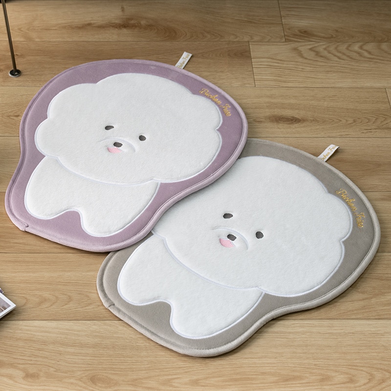 SDS ビション アクセントマット 約47×38cm グレー/ピンク