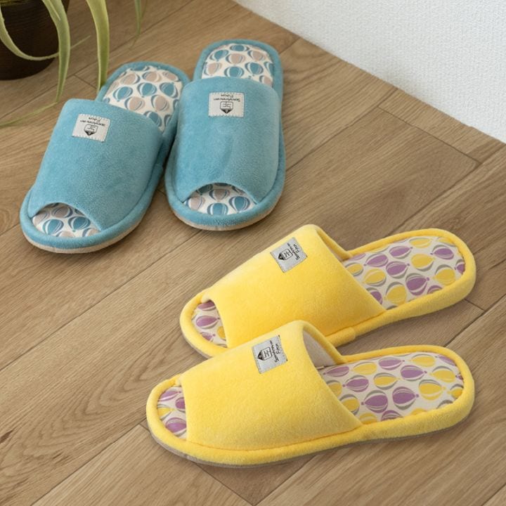 SDS Scandinavian Fika バルーン スリッパ フリーサイズ ブルー/イエロー