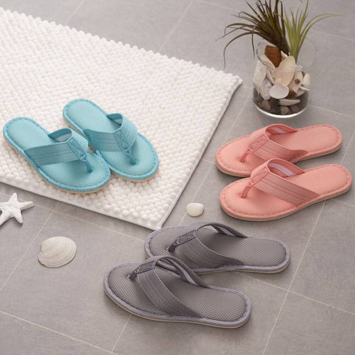 SDS Hanao アエラート 鼻緒スリッパ 適応サイズ:（M）約22.5～24cm コーラルピンク/グレー/ターコイズブルー