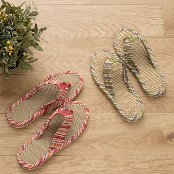 SDS Hanao メデーリー 鼻緒スリッパ 適応サイズ:（L）約24～26cm グリーン/レッド