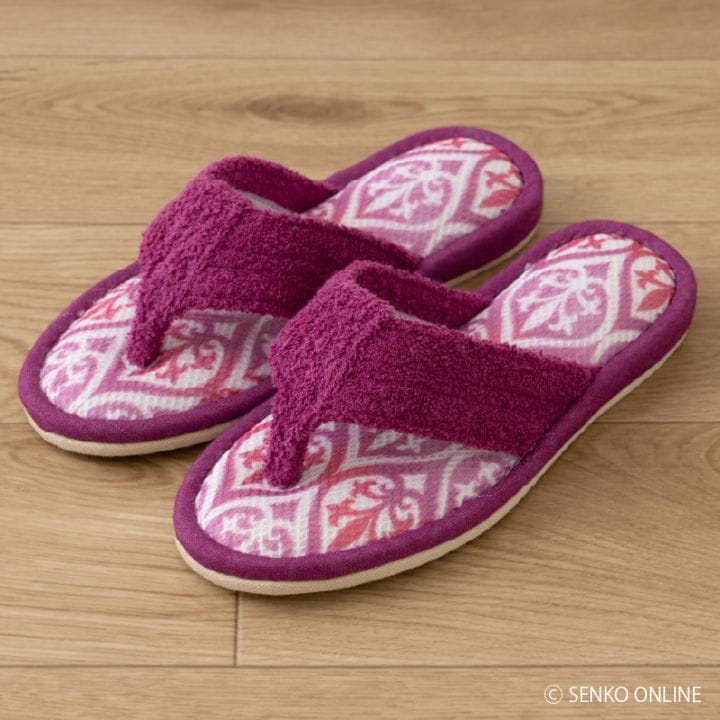 ★SDS Hanao プリヤ 鼻緒スリッパ Lサイズ:約24～26cm ローズ/ターコイズブルー