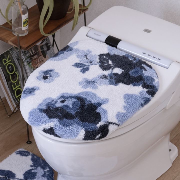 M+home クッカ 兼用フタカバー（普通便座＆温水洗浄・暖房便座兼用） ネイビーブルー