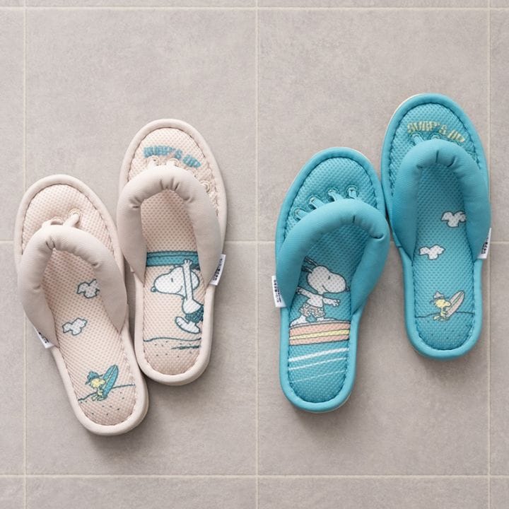 PEANUTS サーフフィンガー 5本指スリッパ 約22～24cm ベージュ/ターコイズブルー