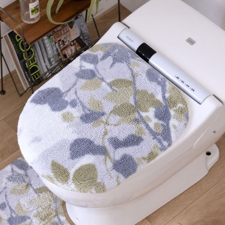 M+home プイスト 兼用フタカバー（普通便座＆温水洗浄・暖房便座兼用） グリーン