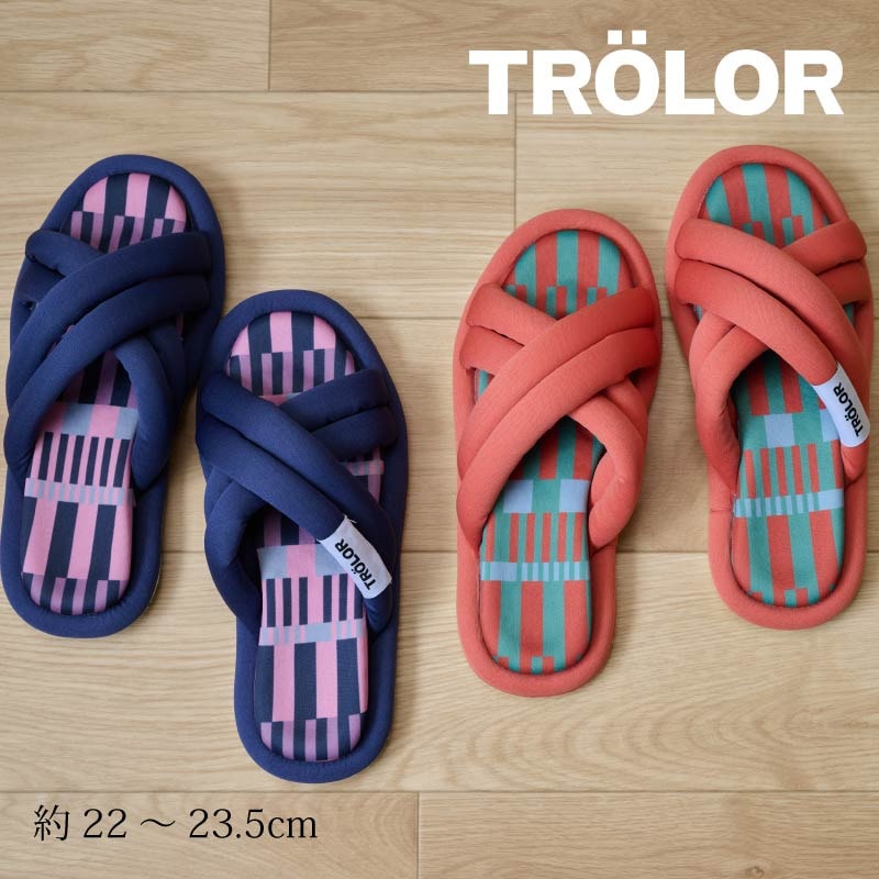 【限定販売】TROLOR リカバリーフットウェア ミラクル 約22～23.5cm ネイビーブルー/オレンジ