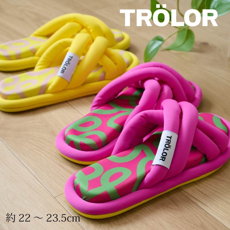 【限定販売】TROLOR リカバリーフットウェア ウェーブ 約22～23.5cm フューシャピンク/イエロー