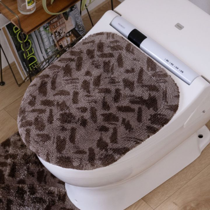 ★M+home コーリ 兼用フタカバー（普通便座＆温水洗浄・暖房便座兼用） ブラウン