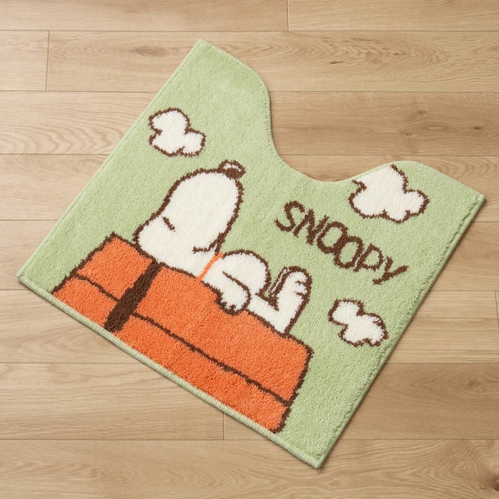 PEANUTS ドッグハウス トイレマット 約58×60cm グリーン