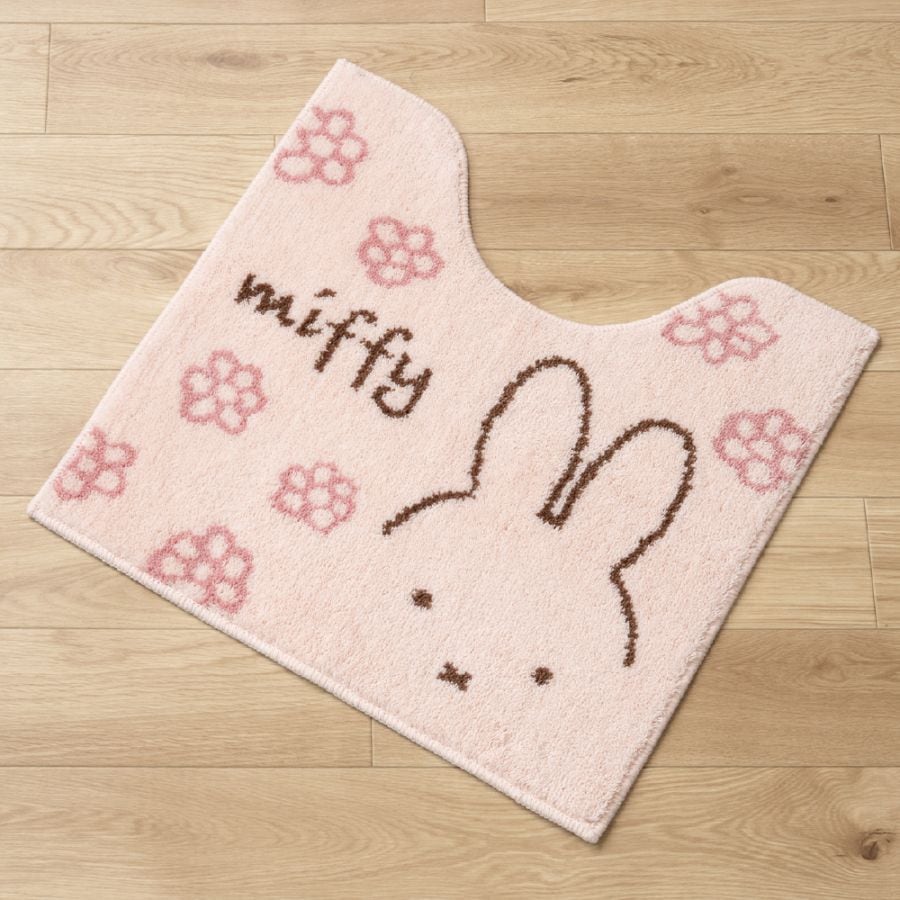 ディックブルーナ ラインフラワー トイレマット 約58×60cm ピンク