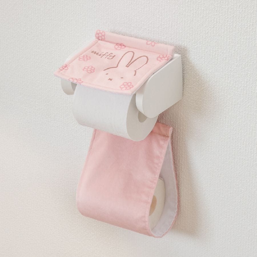 にっこりーノ スゴロクくじ 大当たり賞品 トイレのティッシュケース　ピンク ディックブルーナ ラインフラワー スリッパ フリーサイズ ピンク