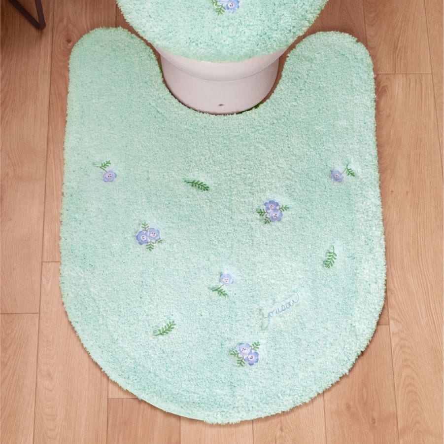 SDS yorisou スイートネモフィラ ロングトイレマット 約80×60cm ブルー