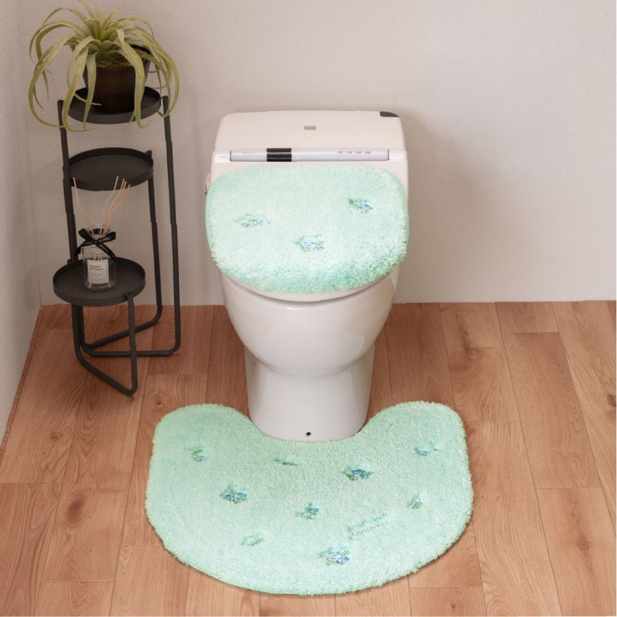 SDS yorisou スイートネモフィラ トイレ2点セット トイレマット+兼用フタカバー ブルー