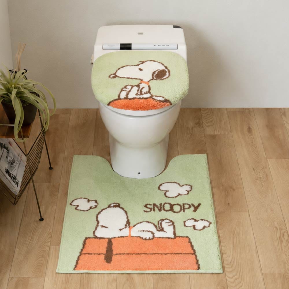 PEANUTS ドッグハウス トイレ2点セット ロングトイレマット+兼用