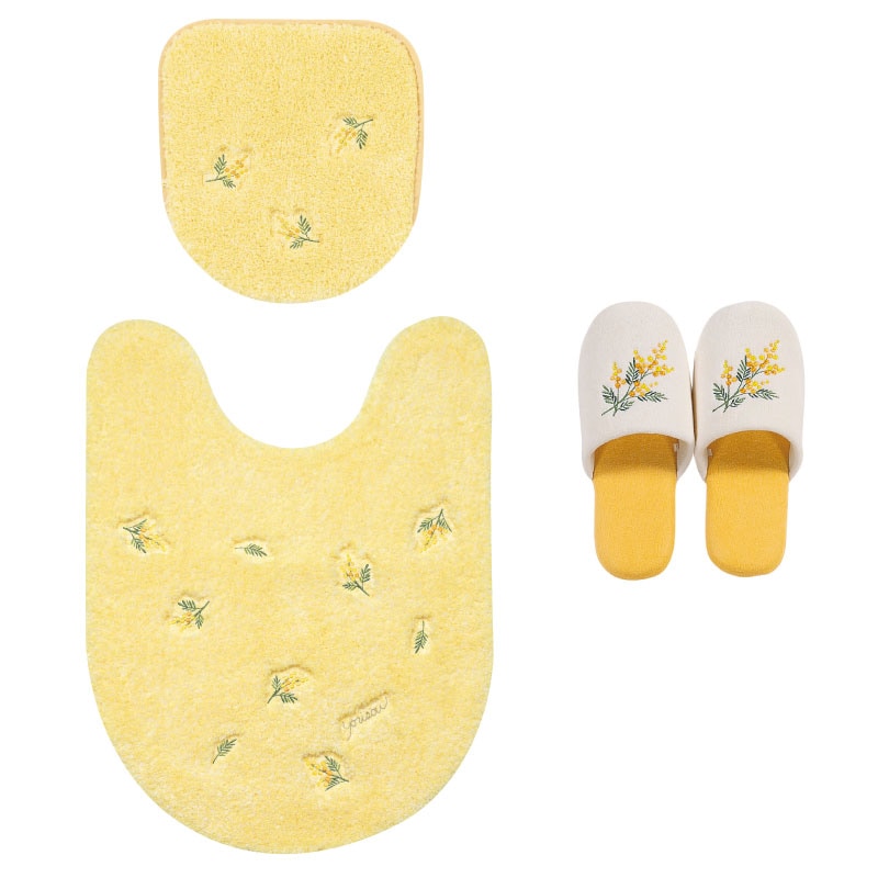 トイレ3点セット 花柄 可愛い お洒落 明るい】ロングトイレマット+兼用