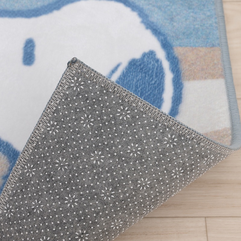 PEANUTS くすみパステル ロングマット 約45×180cm ブルー/ピンク