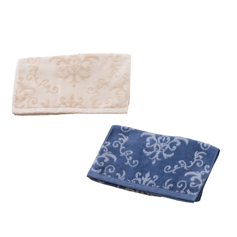 ニーナス・メゾン ロイヤルパレス ハンドタオル 約34×80cm ロイヤルベージュ/ロイヤルネイビーブルー