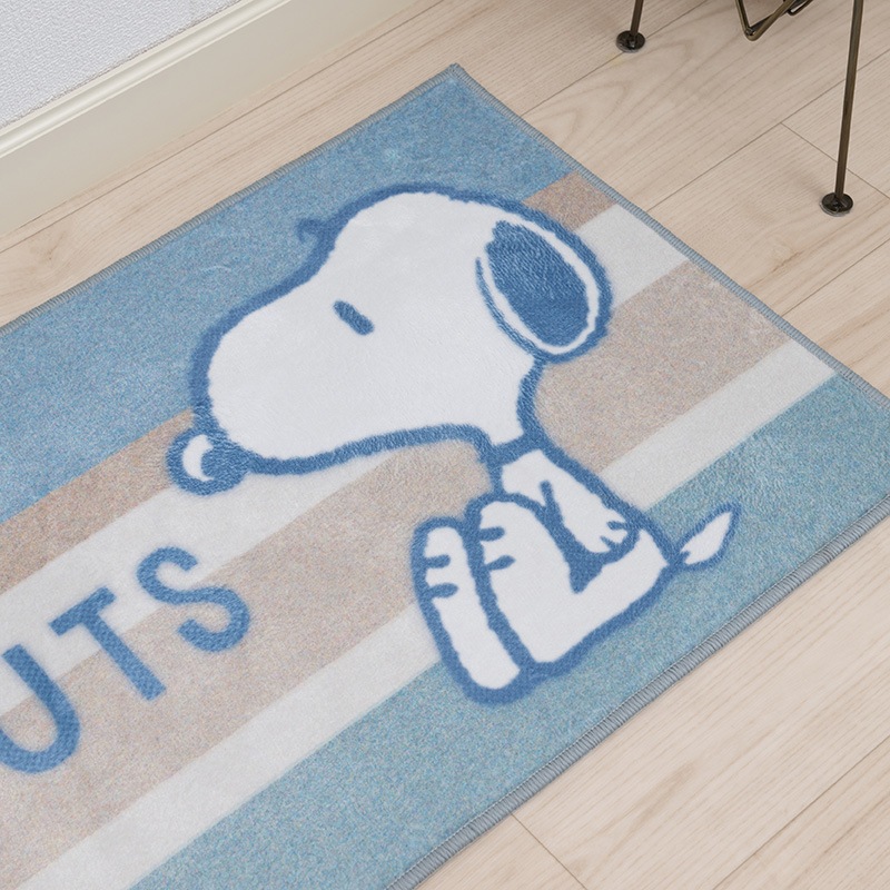PEANUTS くすみパステル ロングマット 約45×240cm ブルー/ピンク