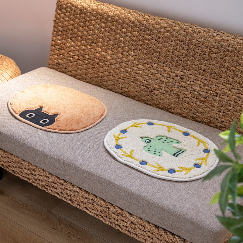 アツコマタノ MEME アクセントマット 約30×40cm キャメル