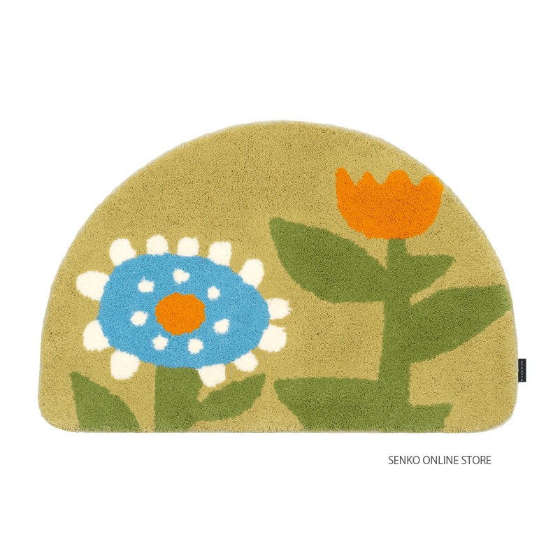 HAUSKA インテリアマット 約45×70cm シロクマ（グレー）/イヌ（ブルー）/ミニョン（アイボリー）/プランタン（グリーン）